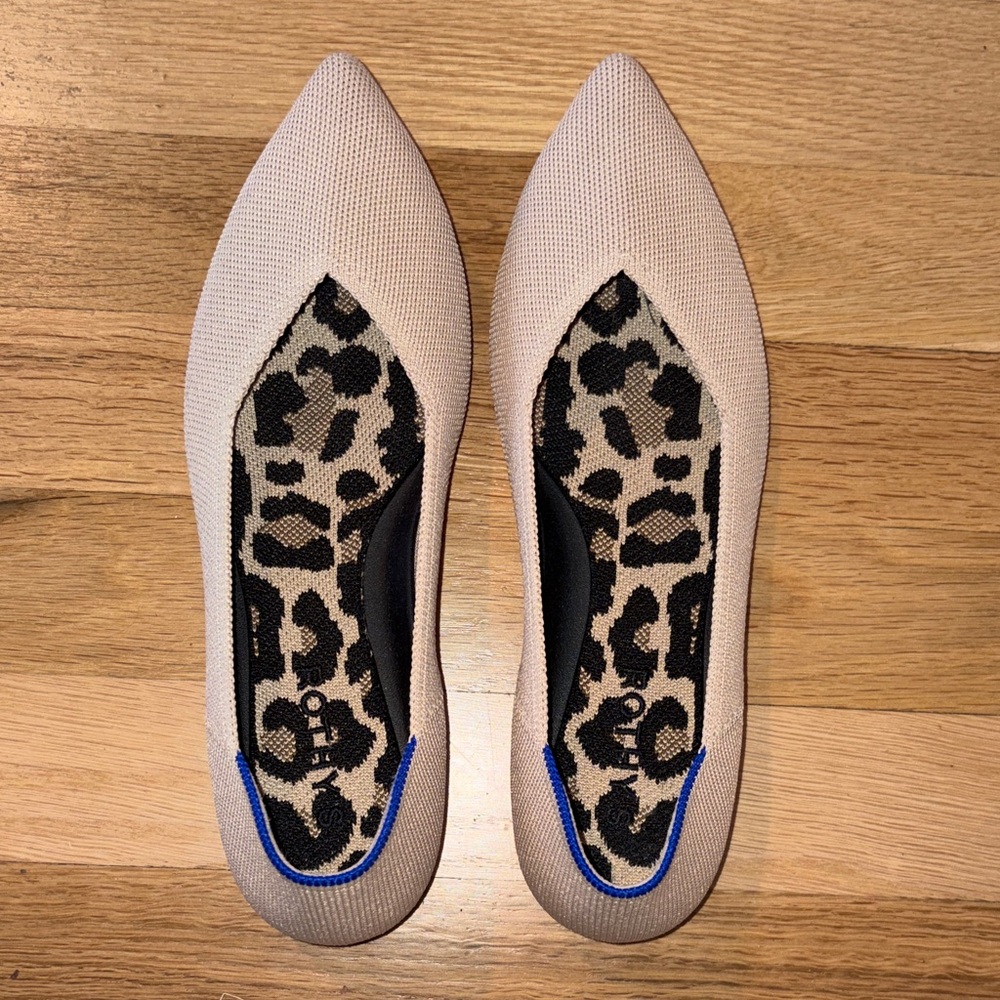 Rothy's Beige Flats with Leopard Print Insole